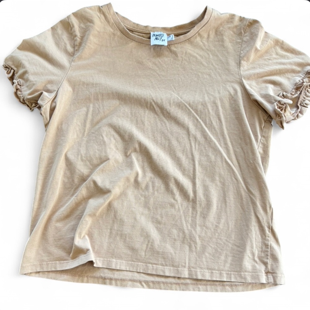 Princess Polly Ruffle Sleeve Tee - Tan - Picture 3 of 6